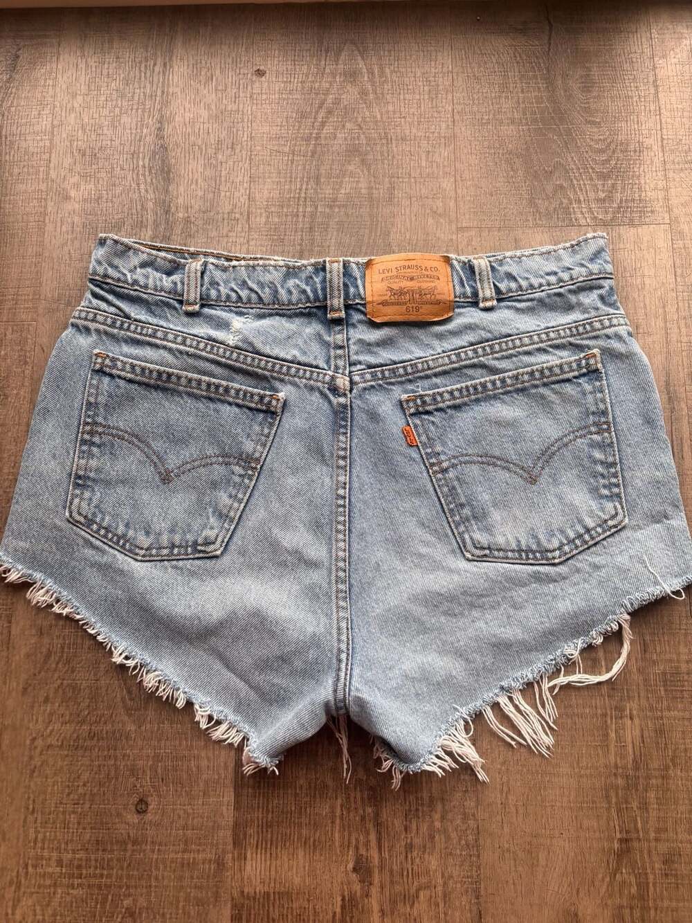 Vintage Levi's 619 Orange Tab Denim Cut-Off Shorts